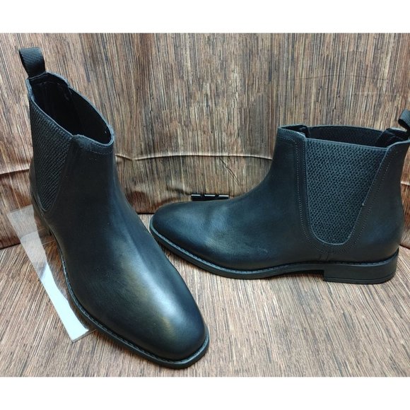 Redfoot Leather Square Toe Black Chelsea Boot Men's Size 8 - Picture 1 of 6